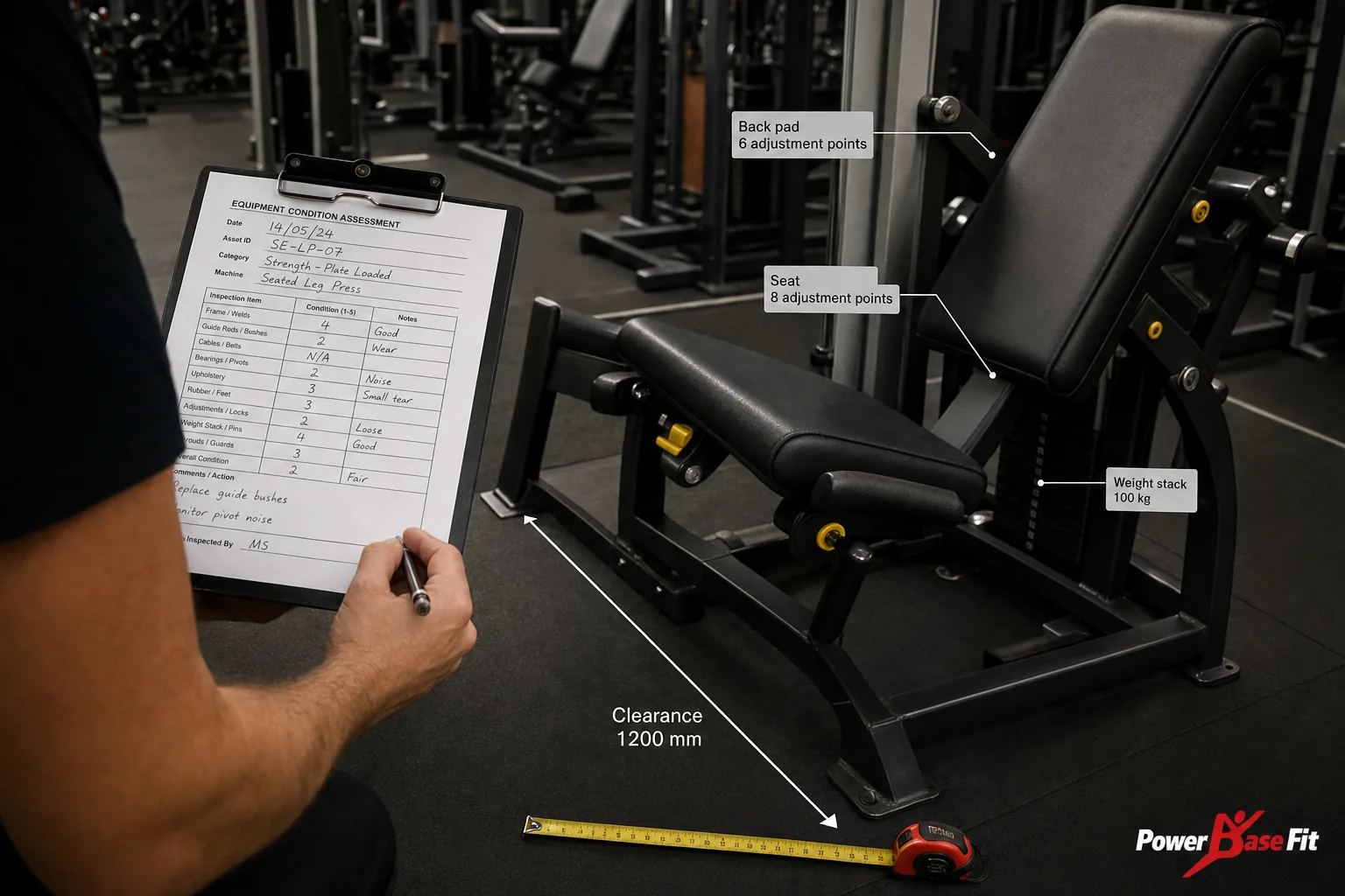 Manufacturer inspection detail for commercial gym equipment replacement cycle