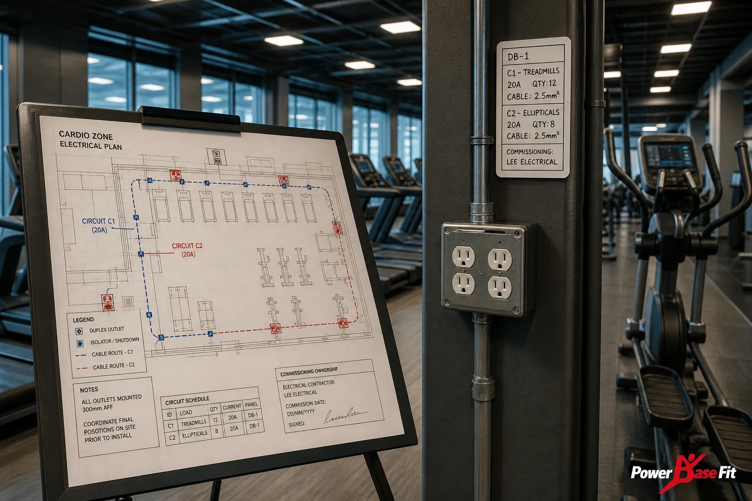 Manufacturer inspection detail for commercial gym cardio electrical requirements