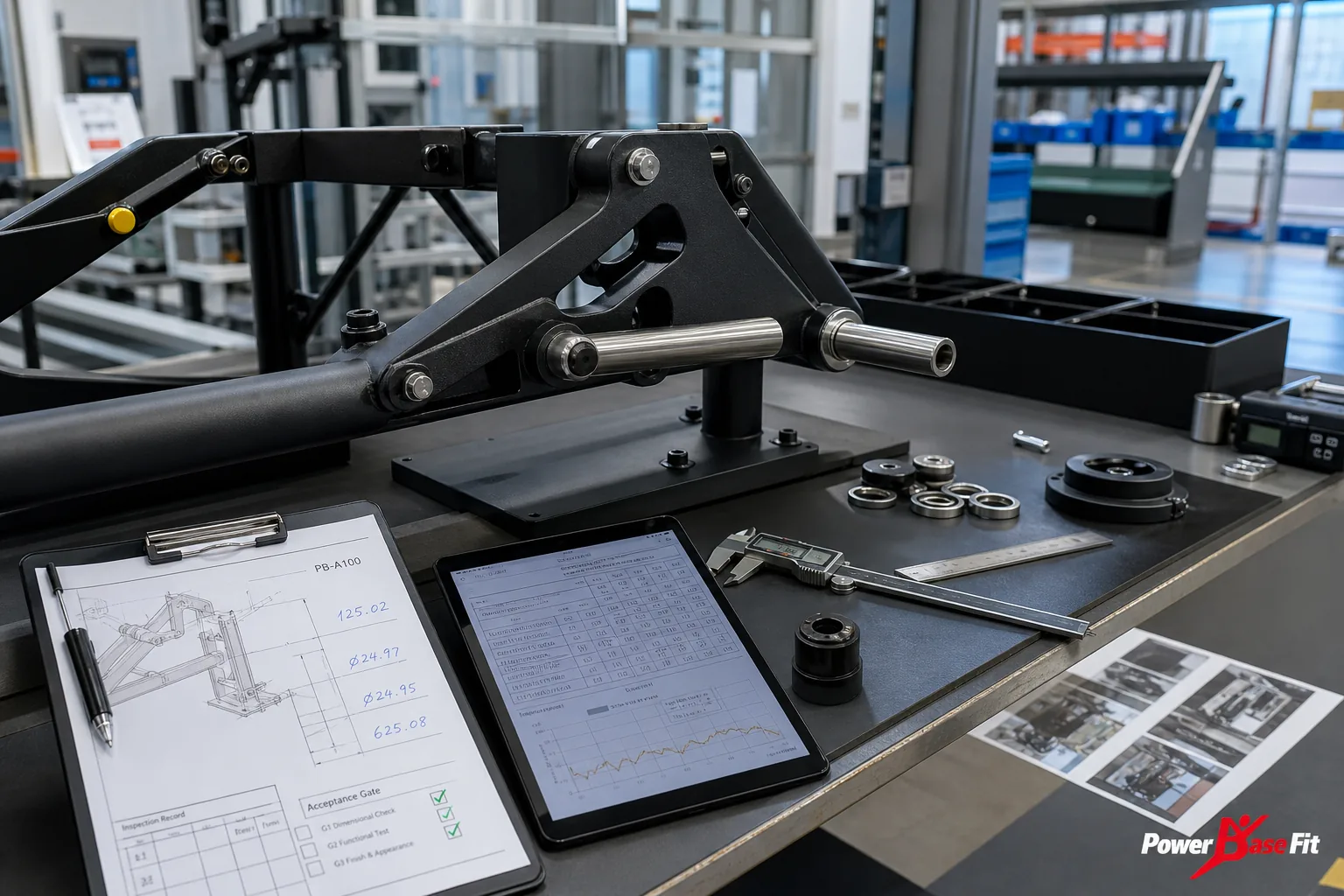 Manufacturer inspection detail for private label gym equipment pilot order
