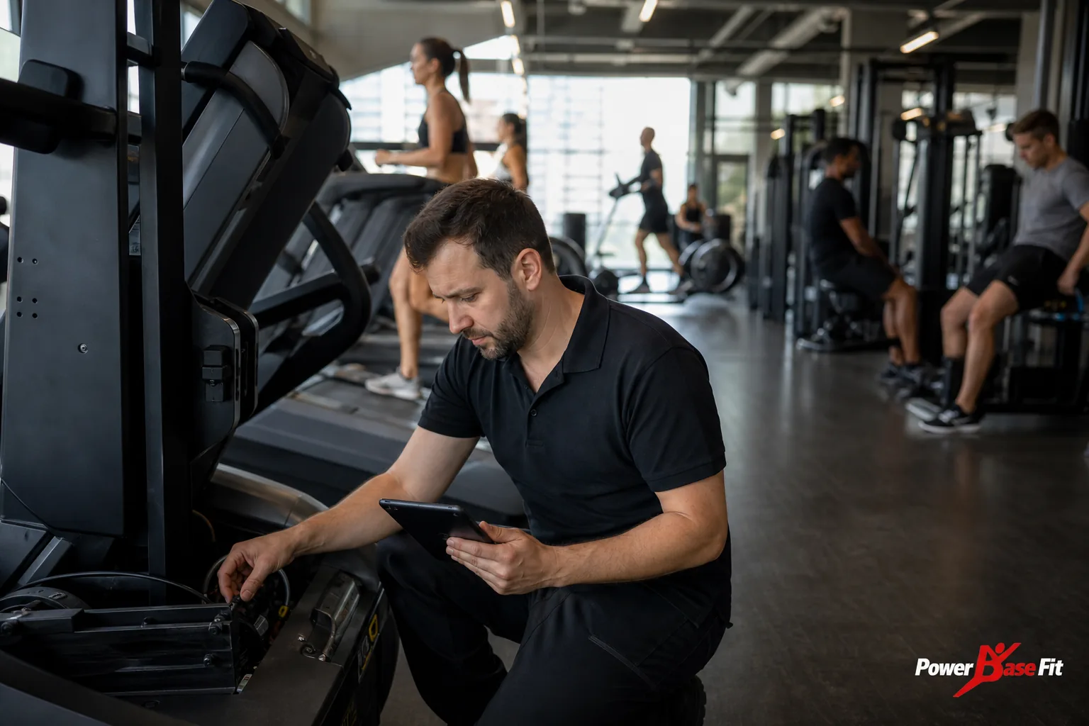 Escena de planificación comercial sobre renovar máquinas de gimnasio