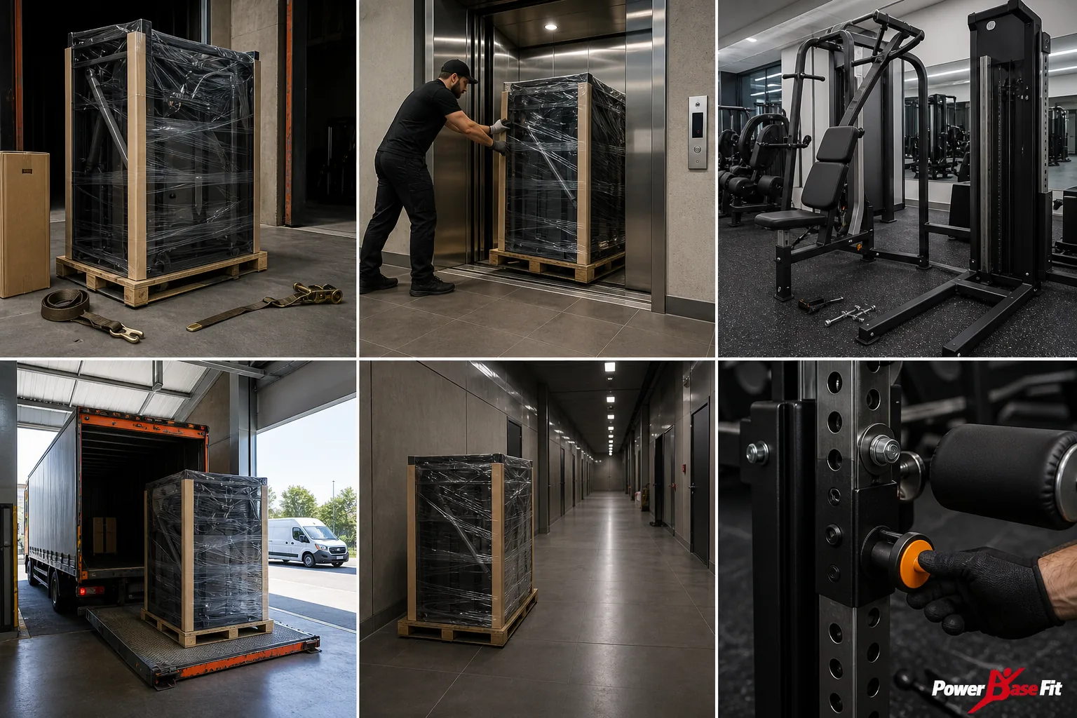 Detalhe de inspeção do fabricante para entrega equipamentos de academia