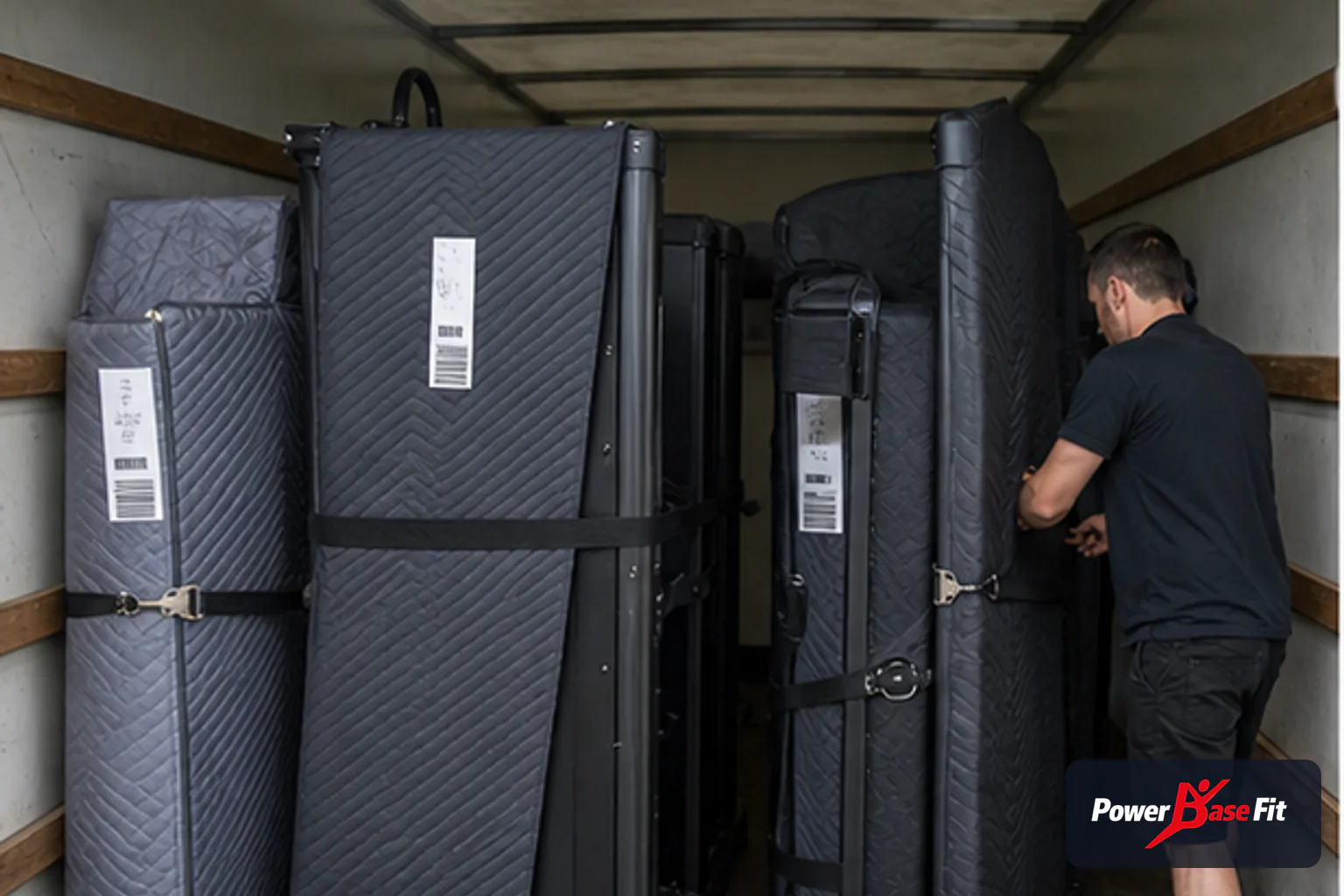 Cena de planejamento profissional sobre avaria transporte aparelhos academia