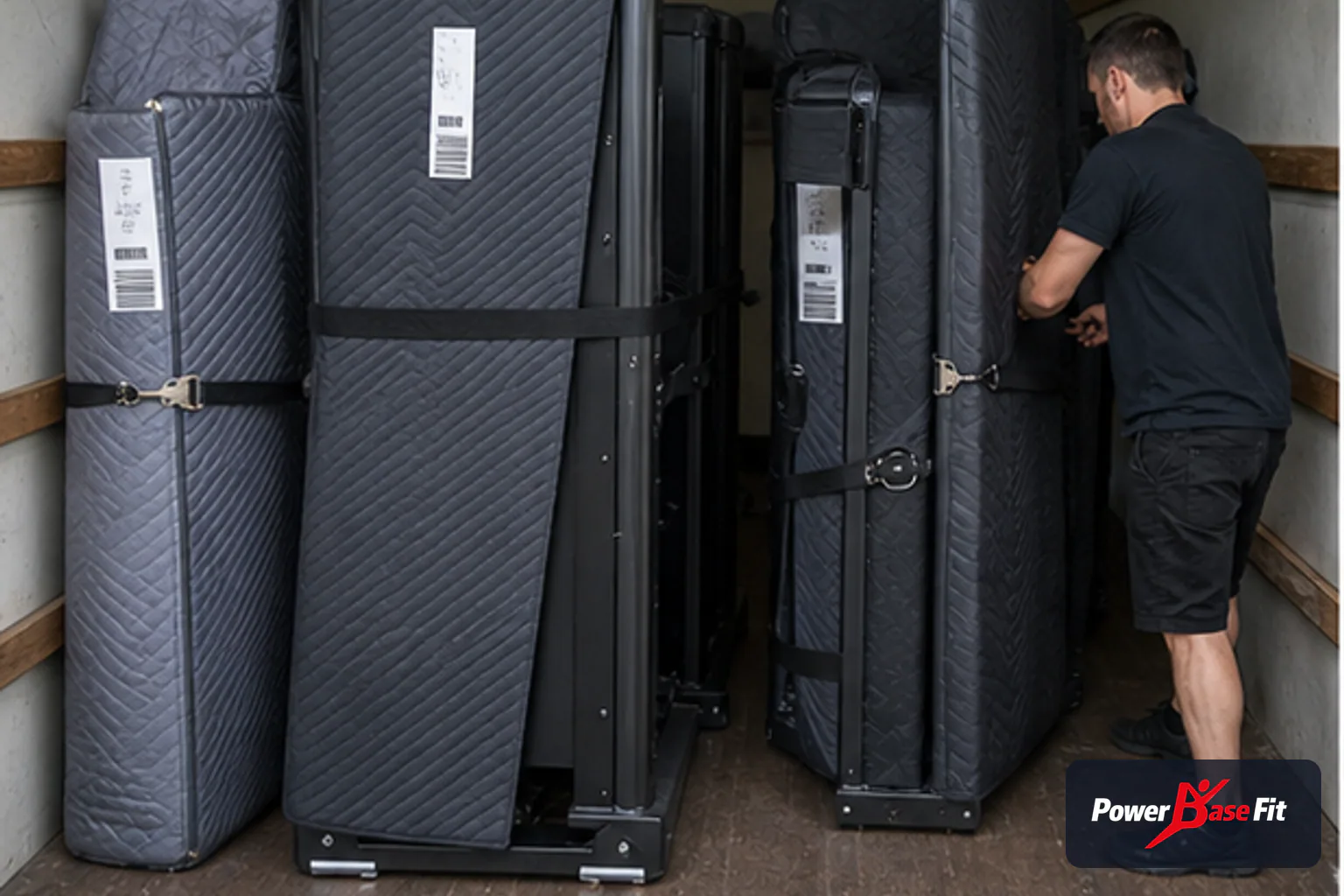 Detalhe de inspeção do fabricante para avaria transporte aparelhos academia