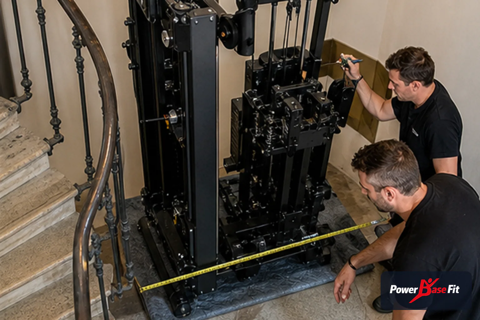 Detalhe de inspeção do fabricante para transferência equipamentos entre academias