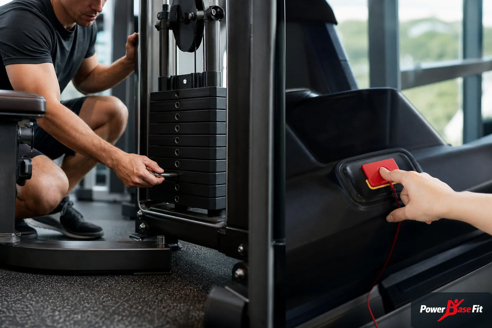 Ajustes intuitivos y parada de emergencia en equipos para gimnasio 24 horas