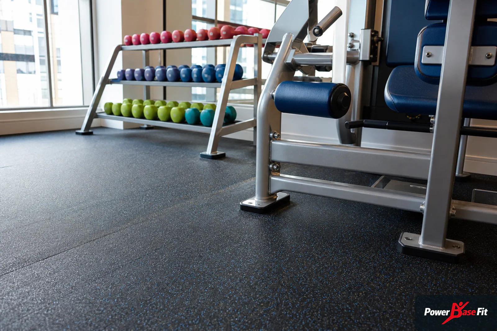 Chi tiết sàn và chân máy cho phòng gym chung cư giảm rung